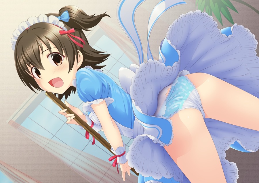 yande.re 409661 sample akagi_miria ass cameltoe gyarakushi_shokudou maid pantsu shimapan skirt_lift the_idolm@ster the_idol.jpg