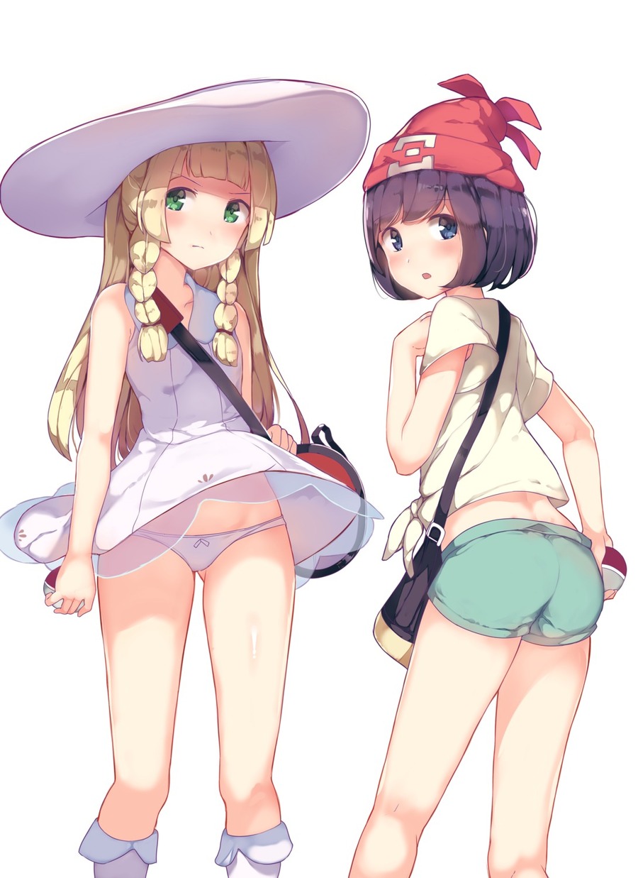 yande.re 456410 sample ass dress kimoshi lillie_(pokemon) mizuki_(pokemon) pantsu pokemon pokemon_sm see_through skirt_lift.jpg