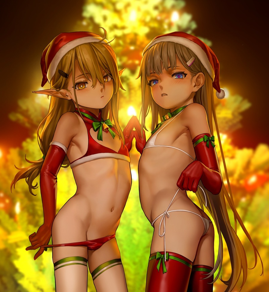 yande.re 903016 sample ass bikini_top christmas erect_nipples g_scream garter loli pantsu panty_pull pointy_ears string_pan.jpg