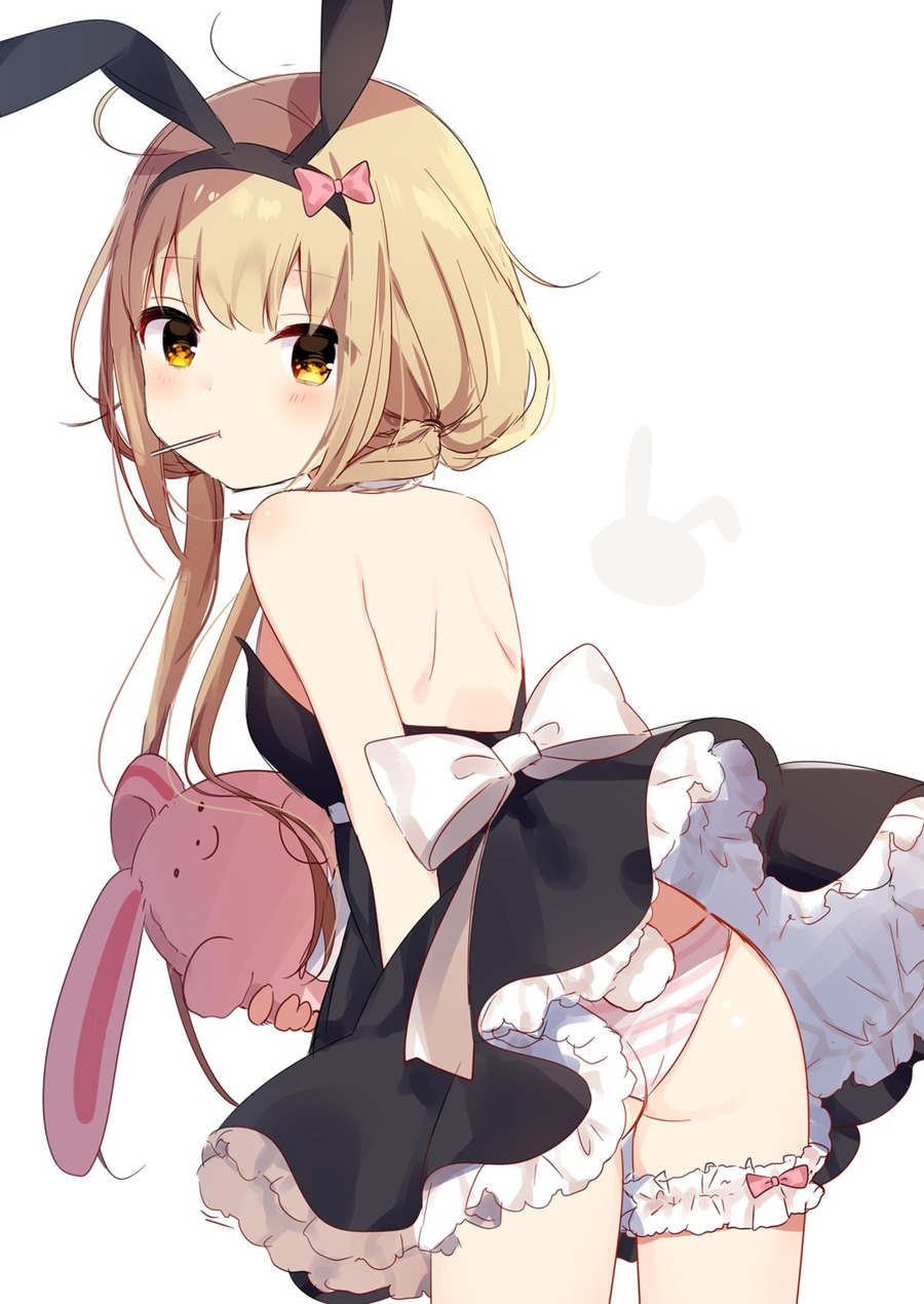 yande.re 471033 sample animal_ears ass bunny_ears futaba_anzu garter mafuyu_(chibi21) maid pantsu shimapan skirt_lift tail .jpg