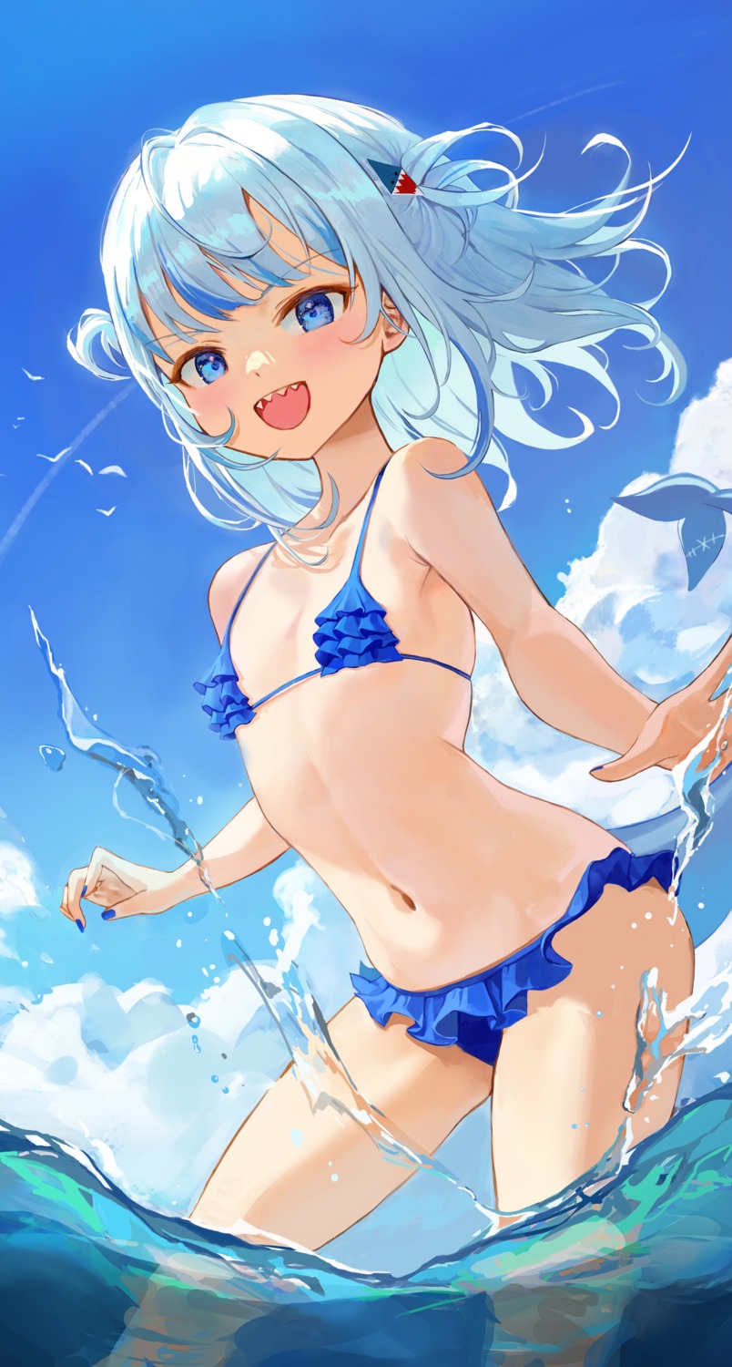 yande.re 1003752 sample bikini dalgom0128 gawr_gura hololive hololive_english loli swimsuits tail wet.jpg