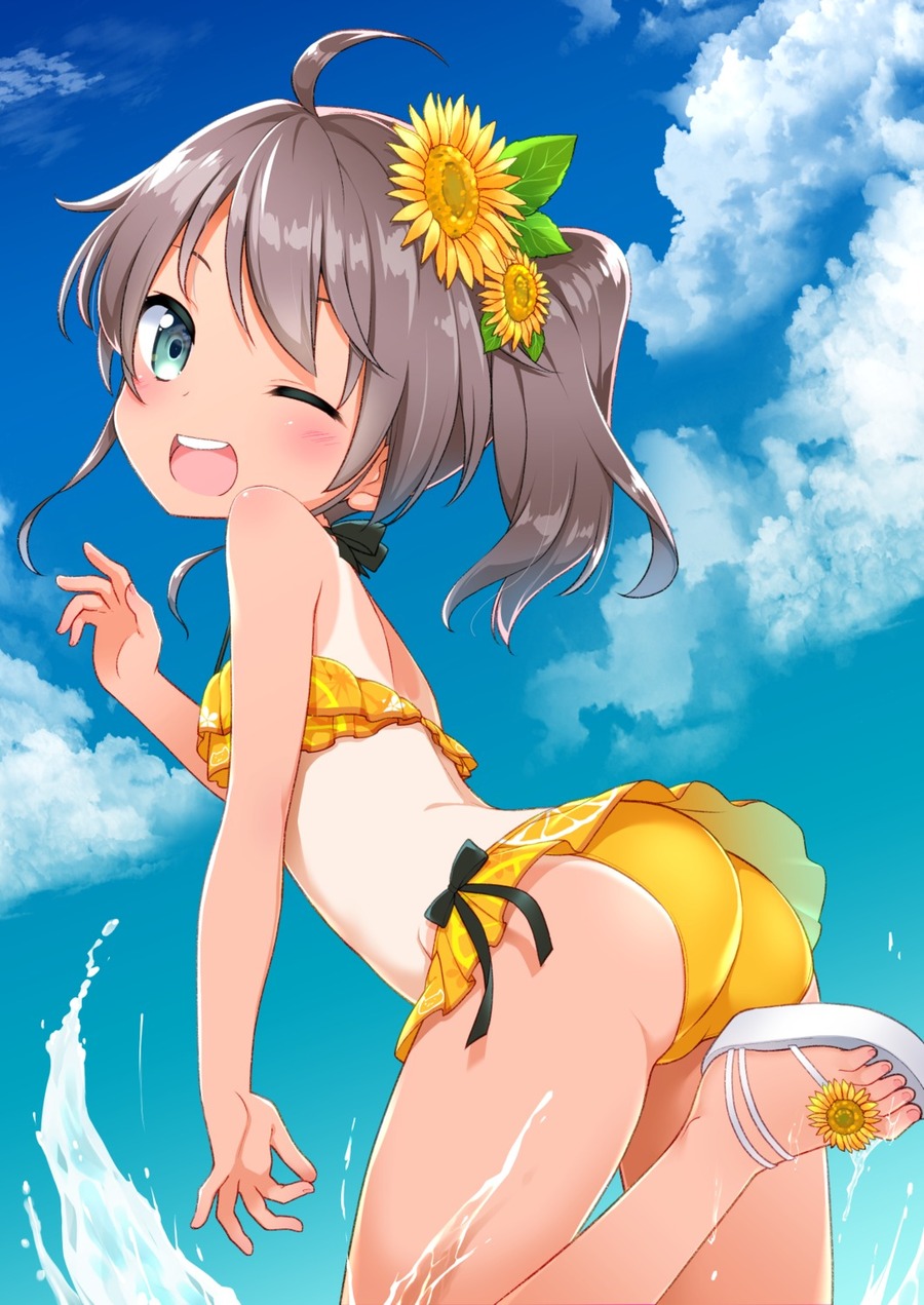 yande.re 670219 sample ass bikini hololive kannazuki_genshi loli natsuiro_matsuri swimsuits tan_lines wet.jpg