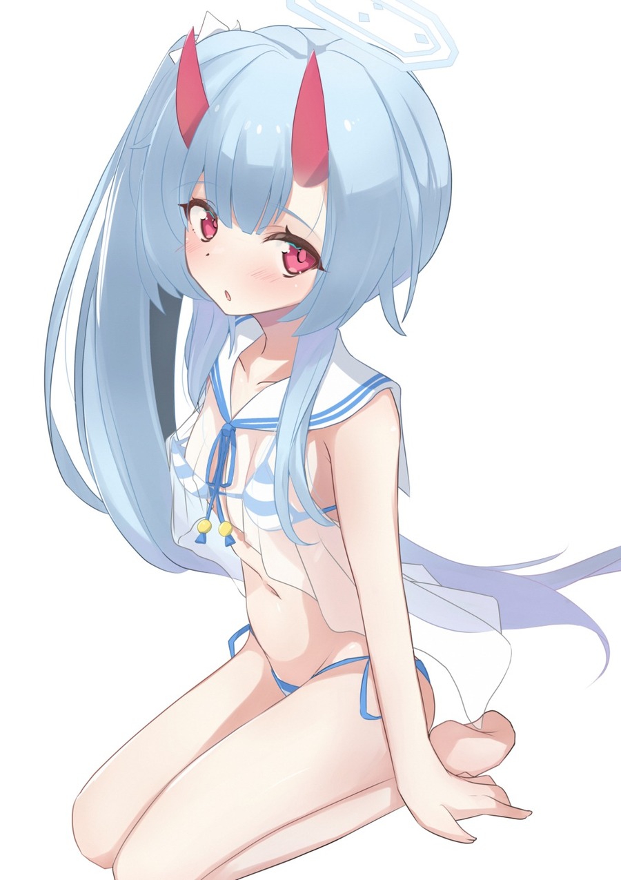 yande.re 1022814 sample angel bikini blue_archive horns loli oruk see_through swimsuits tagme waraku_chise.jpg